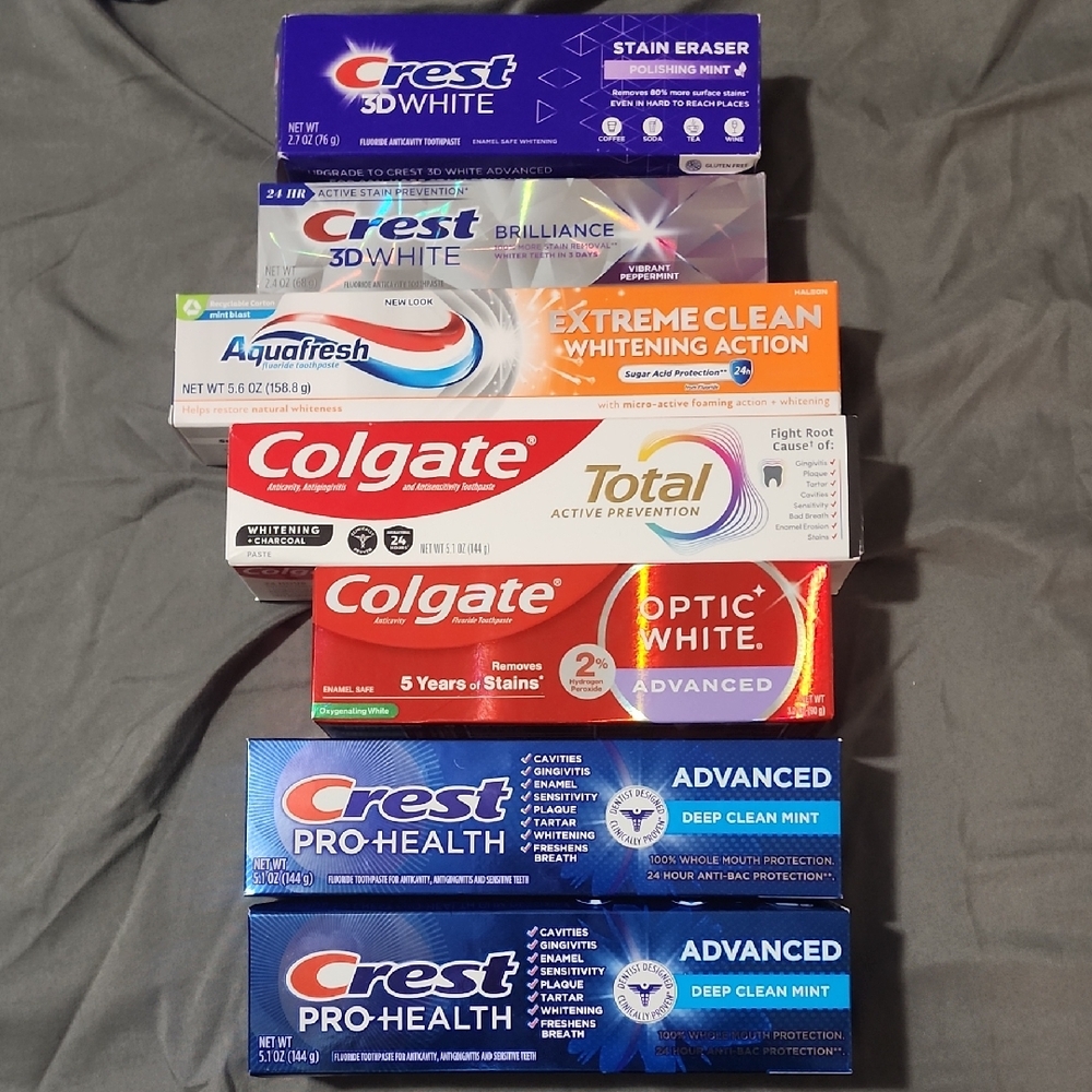 Crest and Colgate Toothpaste Collection